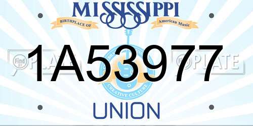 1A53977 Mississippi License Plate