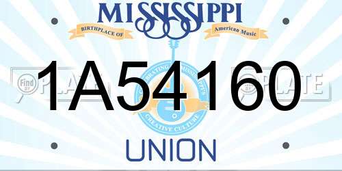 1A54160 Mississippi License Plate