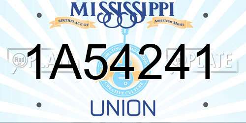 1A54241 Mississippi License Plate