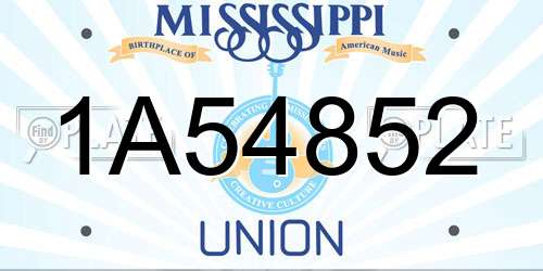 1A54852 Mississippi License Plate