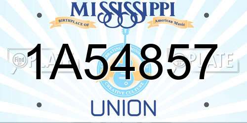 1A54857 Mississippi License Plate
