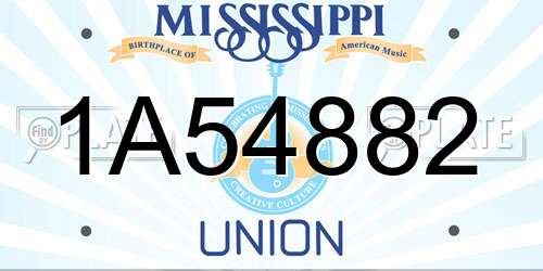 1A54882 Mississippi License Plate