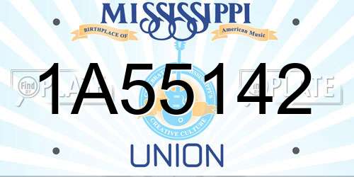 1A55142 Mississippi License Plate