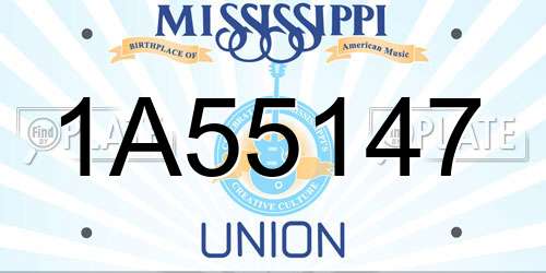 1A55147 Mississippi License Plate
