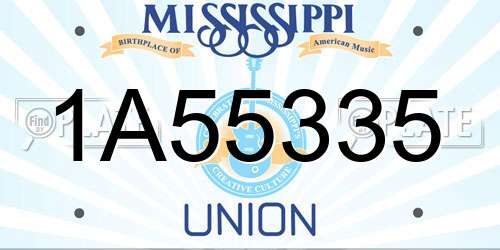 1A55335 Mississippi License Plate