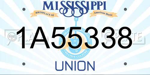 1A55338 Mississippi License Plate