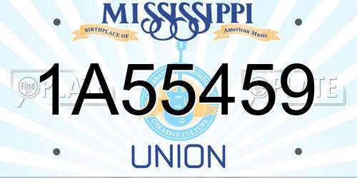 1A55459 Mississippi License Plate