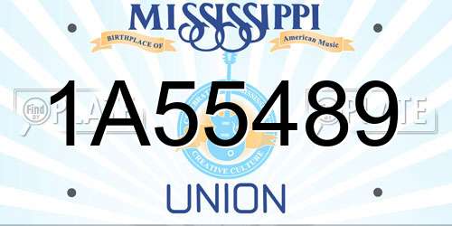1A55489 Mississippi License Plate