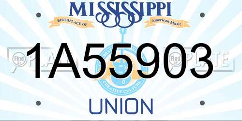1A55903 Mississippi License Plate
