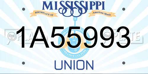 1A55993 Mississippi License Plate