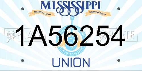 1A56254 Mississippi License Plate