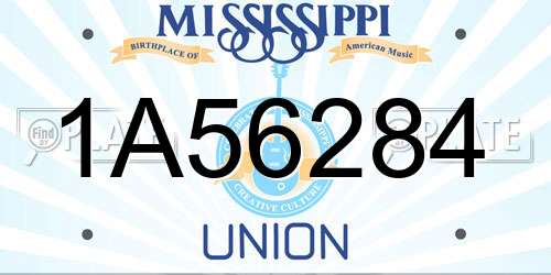 1A56284 Mississippi License Plate