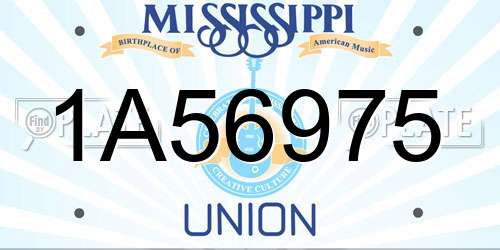 1A56975 Mississippi License Plate