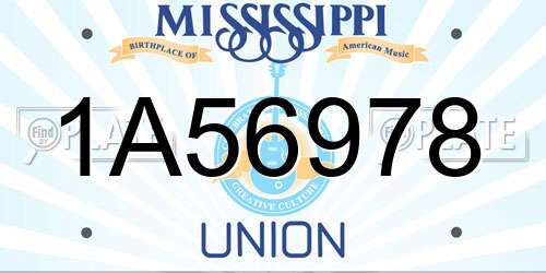 1A56978 Mississippi License Plate