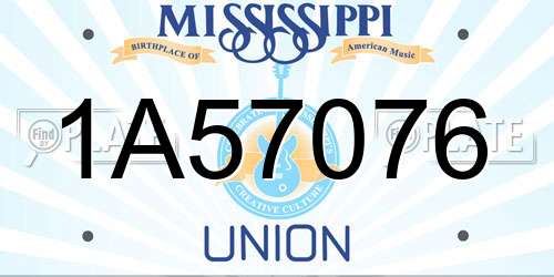 1A57076 Mississippi License Plate
