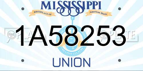 1A58253 Mississippi License Plate