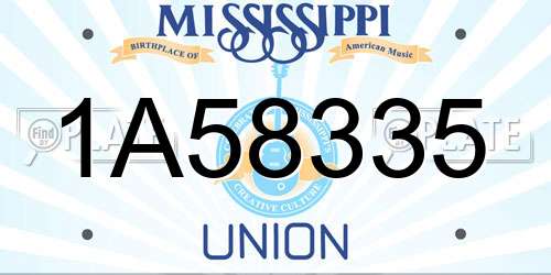 1A58335 Mississippi License Plate