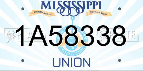 1A58338 Mississippi License Plate
