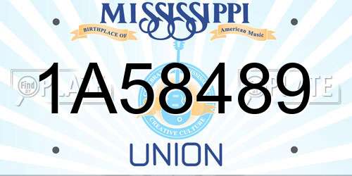 1A58489 Mississippi License Plate