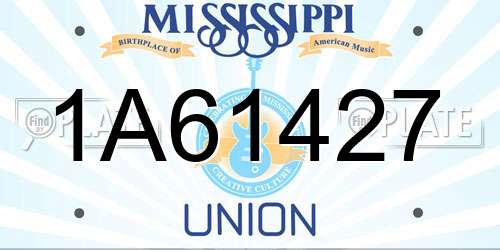 1A61427 Mississippi License Plate