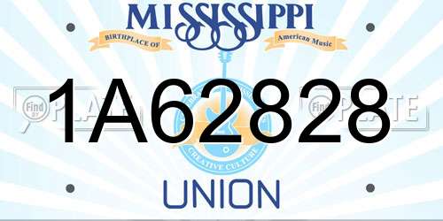 1A62828 Mississippi License Plate