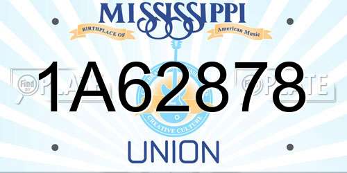 1A62878 Mississippi License Plate