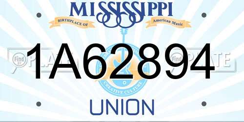 1A62894 Mississippi License Plate