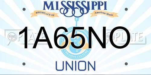 1A65NO Mississippi License Plate