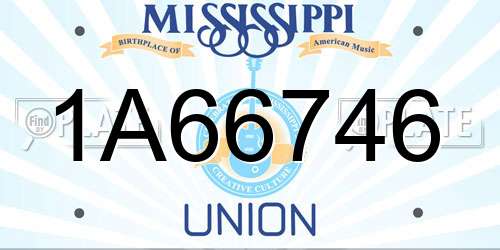 1A66746 Mississippi License Plate