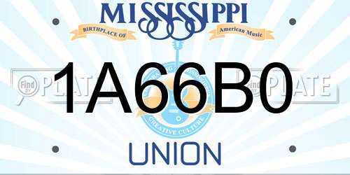 1A66B0 Mississippi License Plate