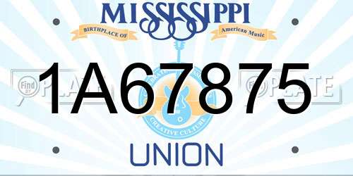 1A67875 Mississippi License Plate