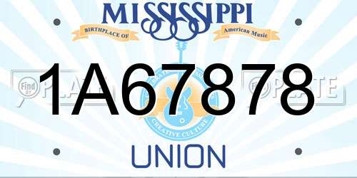 1A67878 Mississippi License Plate