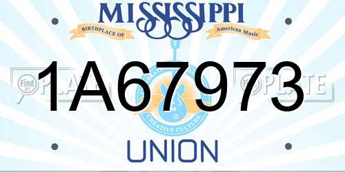 1A67973 Mississippi License Plate