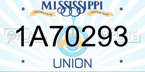 1A70293 Mississippi License Plate