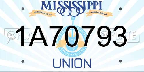 1A70793 Mississippi License Plate