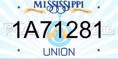 1A71281 Mississippi License Plate