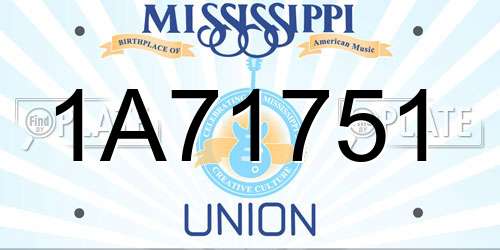1A71751 Mississippi License Plate