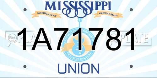 1A71781 Mississippi License Plate