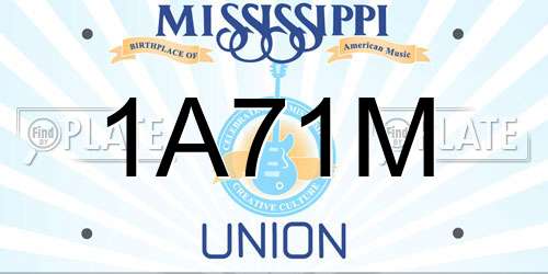1A71M Mississippi License Plate