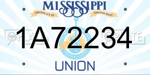 1A72234 Mississippi License Plate