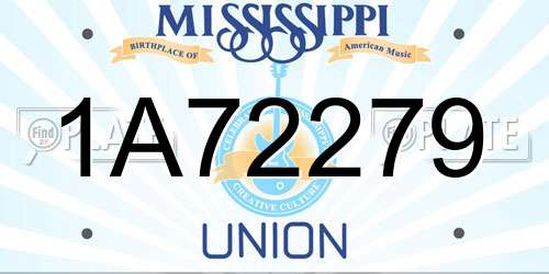 1A72279 Mississippi License Plate