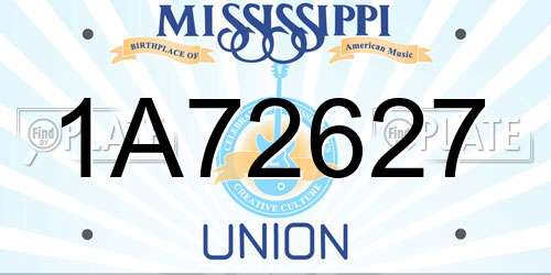 1A72627 Mississippi License Plate