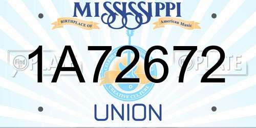 1A72672 Mississippi License Plate