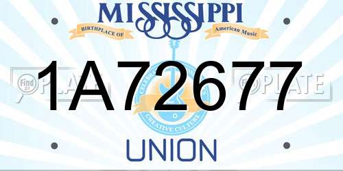 1A72677 Mississippi License Plate