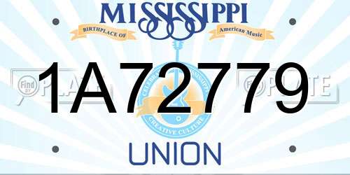 1A72779 Mississippi License Plate