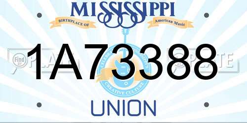 1A73388 Mississippi License Plate