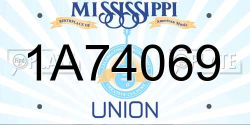 1A74069 Mississippi License Plate