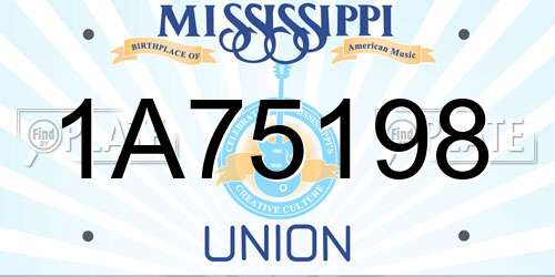 1A75198 Mississippi License Plate