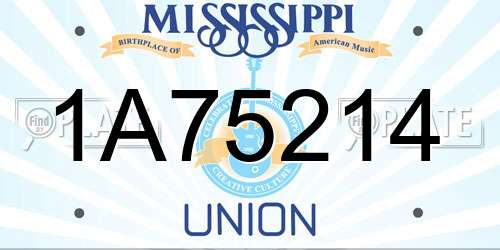 1A75214 Mississippi License Plate