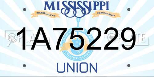 1A75229 Mississippi License Plate